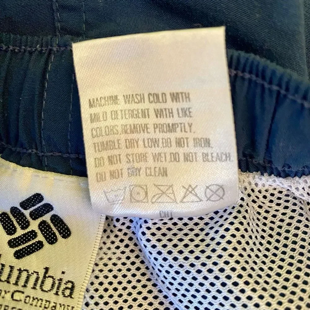 Columbia Men’s Swim Trunks Shorts Navy Blue Adjustable Waist Size Large